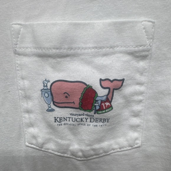 Vineyard Vines Kentucky Derby T-Shirt Boys M 12/14 White Whale Logo Horse Race‎ - Picture 2 of 9